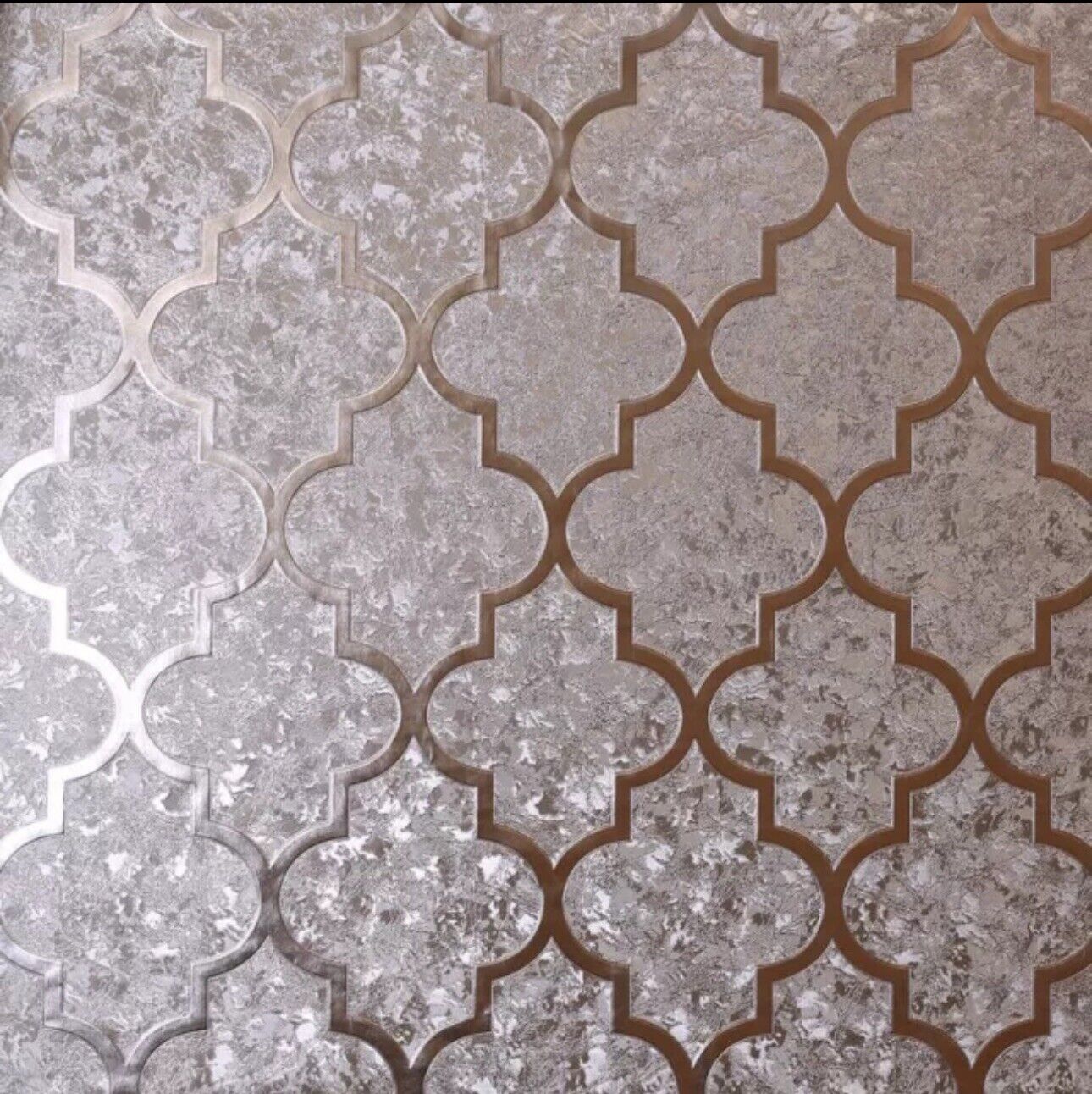 Arthouse Trellis Wallpaper 294604 – Rose Gold Metallic Foil, Crushed Textured Vinyl, 10m Roll
