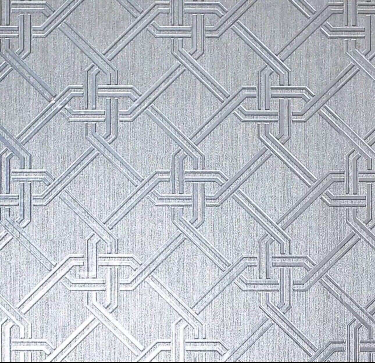 Arthouse Gianni Geometric Wallpaper 903105 – Silver Foil Twist Knot Design, Textured Vinyl, 10m Roll