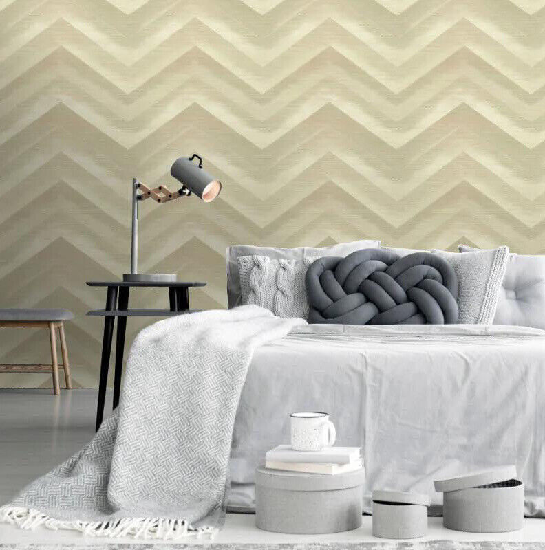 Holden Decor Cascade Wave Beige Metallic Wallpaper 35722 – 52cm x 10.05m