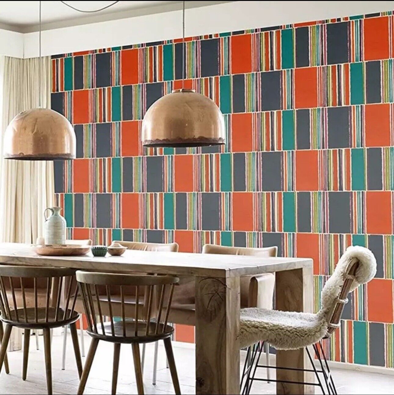 Rasch Colour Blocks Wallpaper 484458 – Bright Multicolour Geometric Design, Contemporary Vinyl Roll