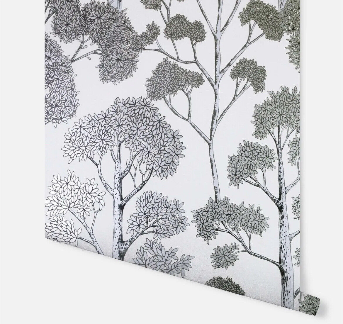 Arthouse Delamere Wallpaper – White & Silver Metallic Tree Floral Design | 909505