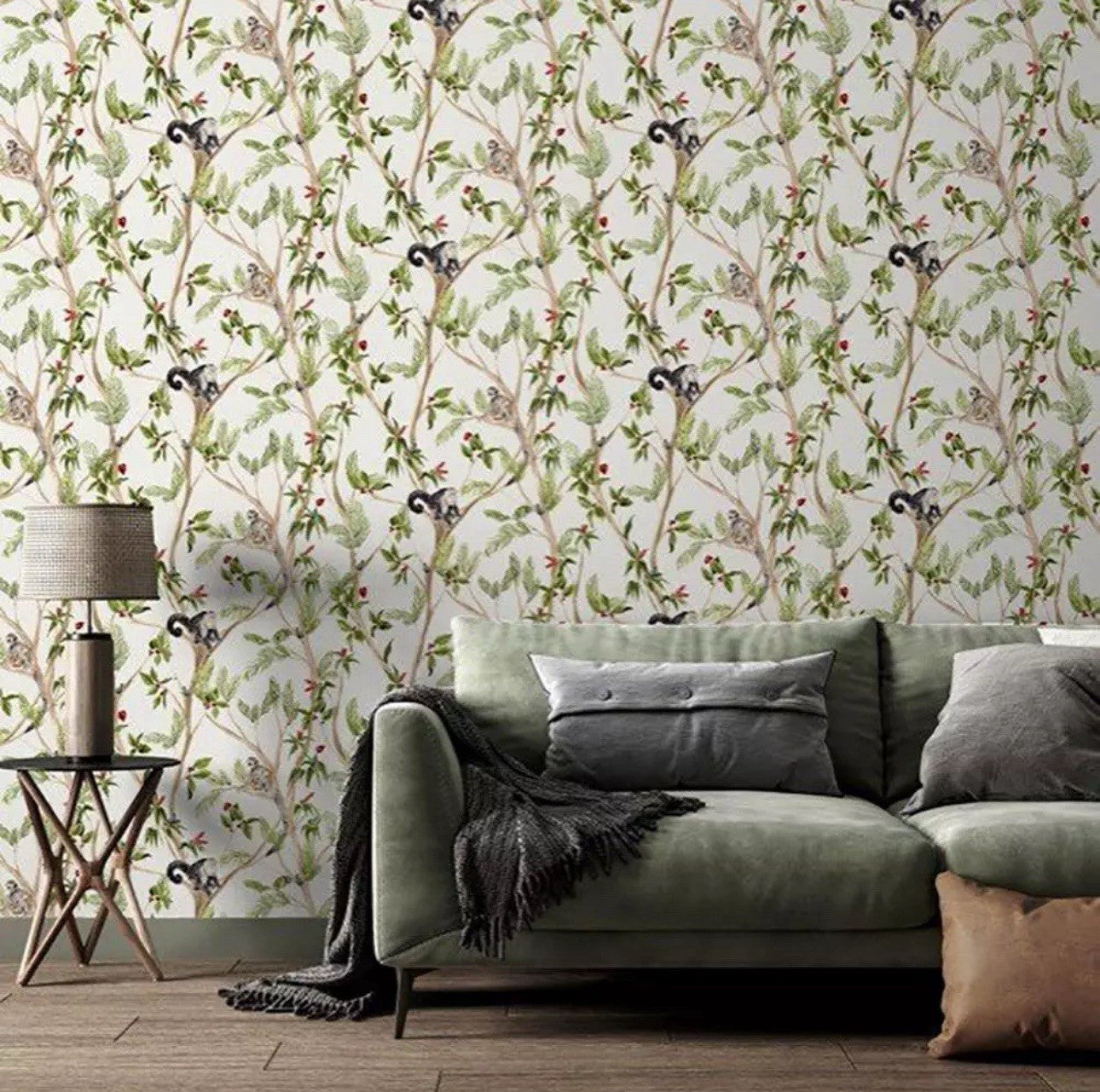 Arthouse Tropical Monkey Wallpaper Frogs Floral Tree Nature Jungle 925006
