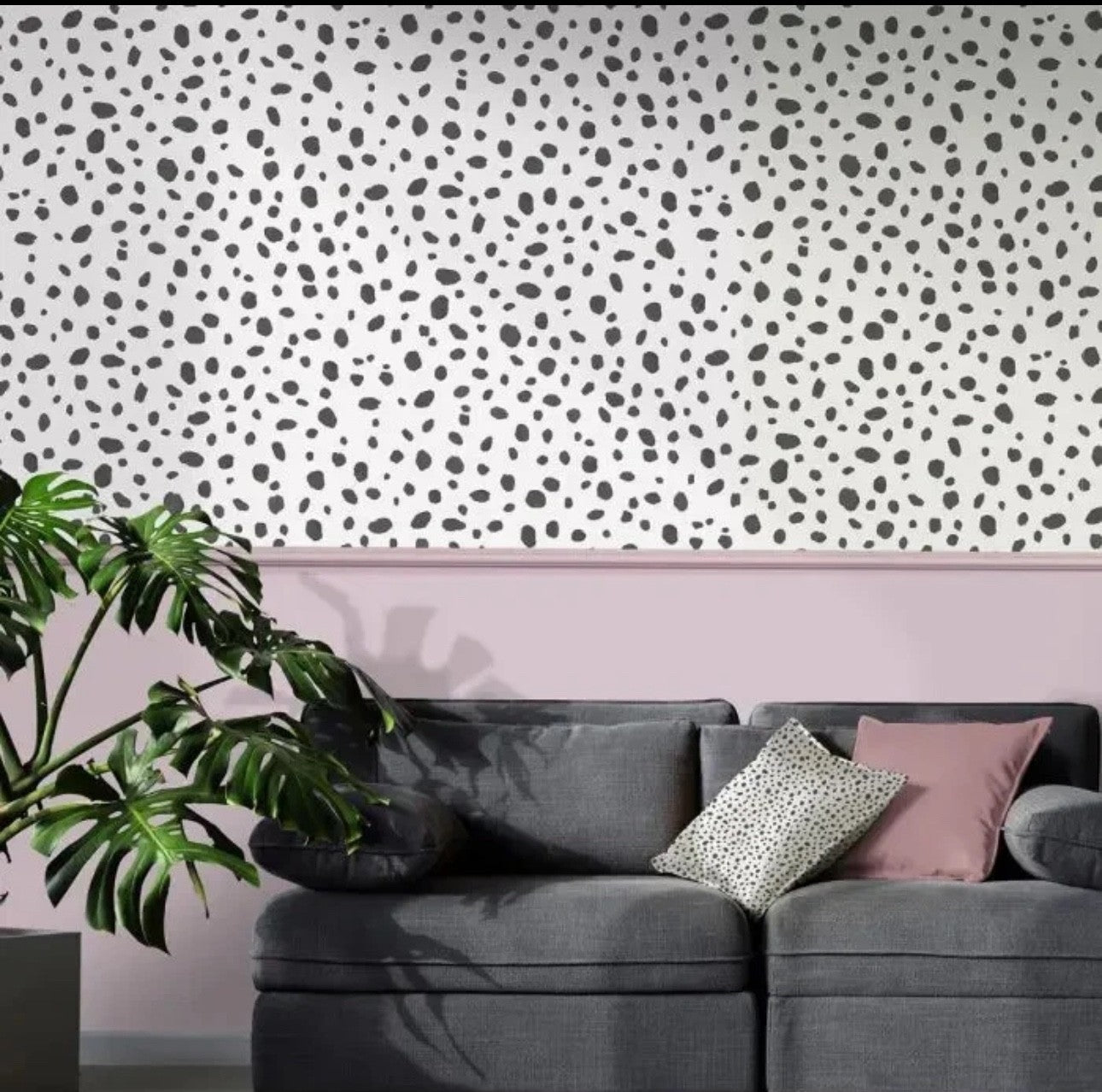 Holden Dalmatian Spot Animal Print Wallpaper  Black & White 12940