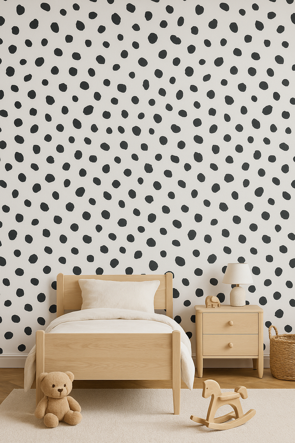 Holden Dalmatian Spot Animal Print Wallpaper  Black & White 12940