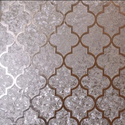 Arthouse Trellis Wallpaper 294604 – Rose Gold Metallic Foil, Crushed Textured Vinyl, 10m Roll
