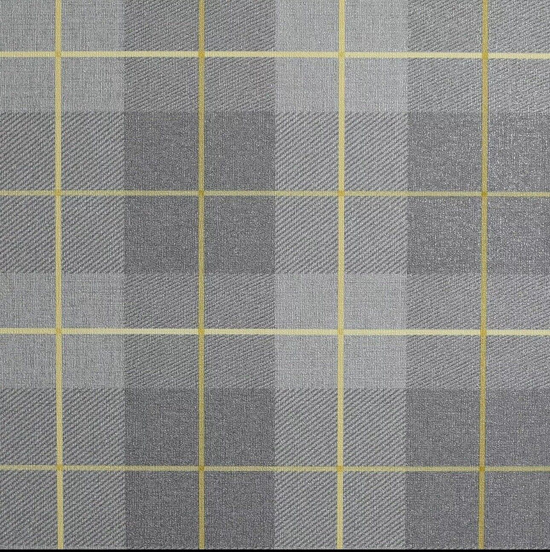 Arthouse Heritage Tartan Wallpaper 299000 – Ochre & Grey Check, Textured Vinyl, 10m Roll