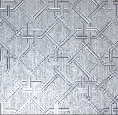 Arthouse Gianni Geometric Wallpaper 903105 – Silver Foil Twist Knot Design, Textured Vinyl, 10m Roll