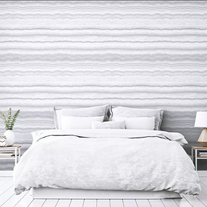 Arthouse Mineral Stripe Wallpaper 904004 – White &amp; Silver Glitter Effect, Paste the Paper, 10m Roll