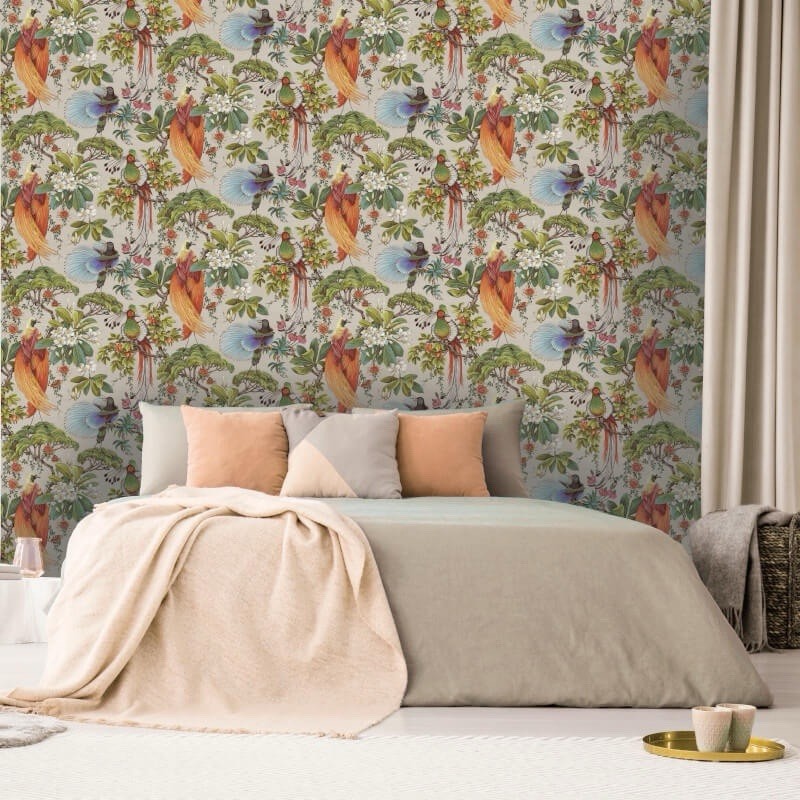 Holden Decor Songbird Tropical Natural Floral Decorative Luxury Wallpaper 91404