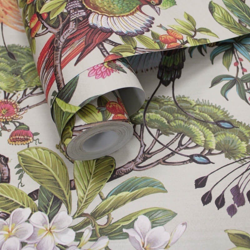 Holden Decor Songbird Tropical Natural Floral Decorative Luxury Wallpaper 91404