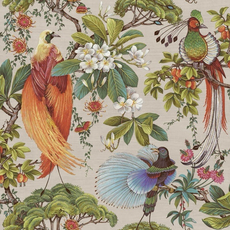 Holden Decor Songbird Tropical Natural Floral Decorative Luxury Wallpaper 91404