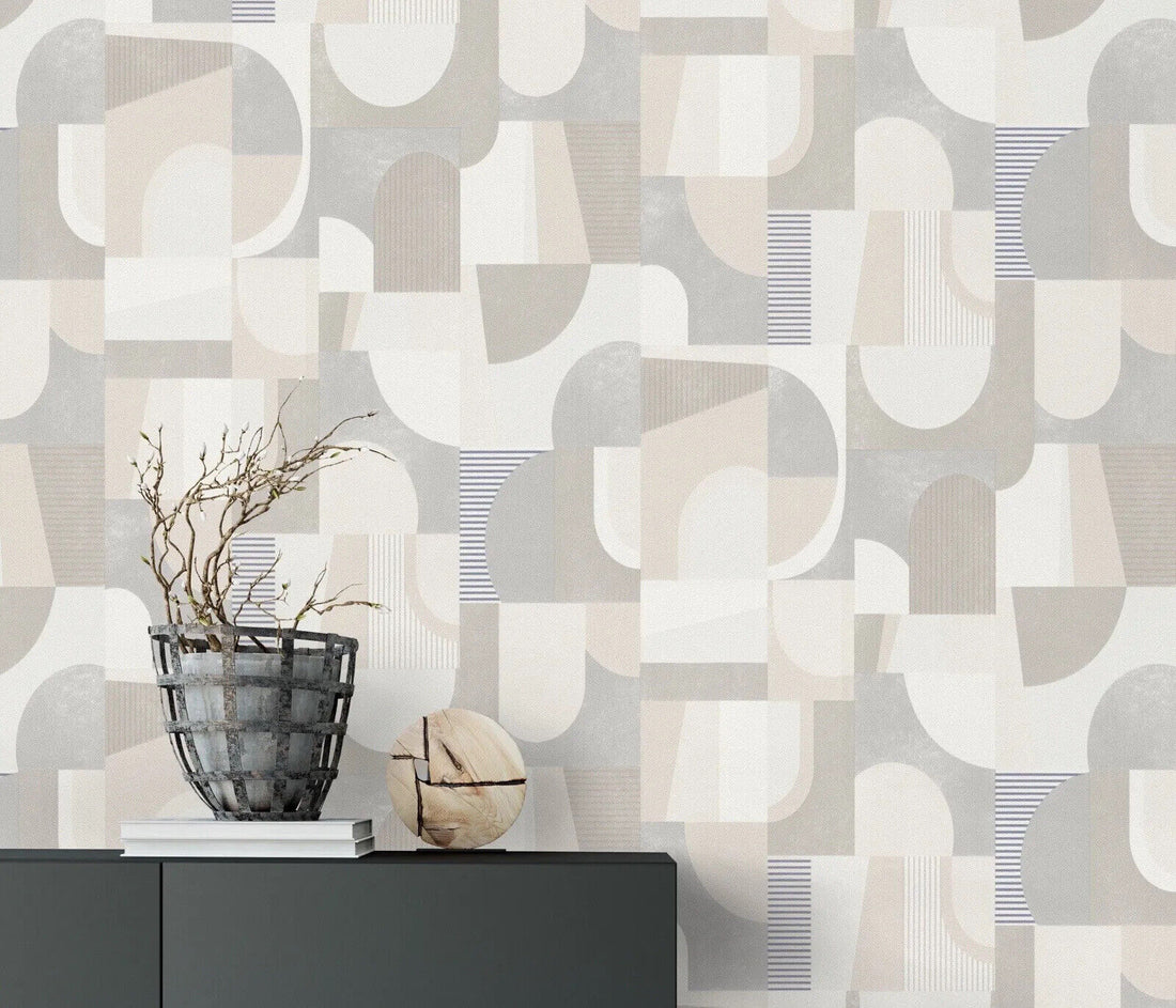 Erismann Geometric Abstract Copper Textured Grey Wallpaper – Modern Vinyl Design (10264-02)