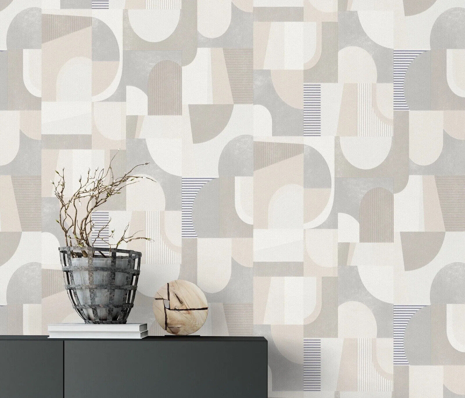 Erismann Geometric Abstract Copper Textured Grey Wallpaper – Modern Vinyl Design (10264-02)