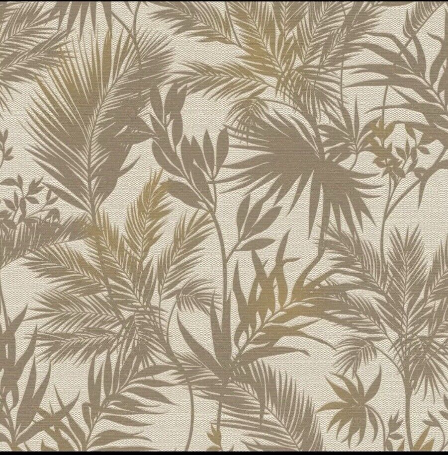 Rasch Kalahari Palm Leaves Brown Wallpaper 704136 - Exotic Tropical Jungle..