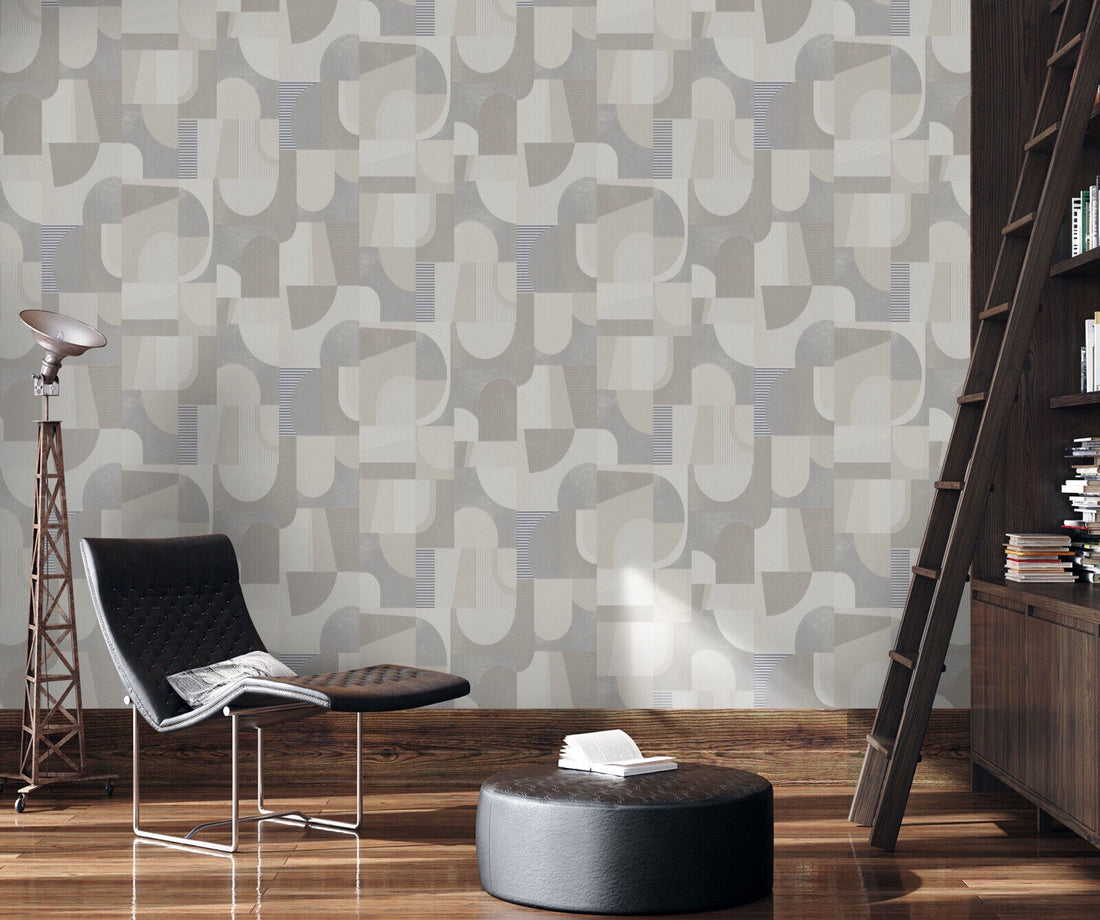 Erismann Geometric Abstract Copper Textured Grey Wallpaper – Modern Vinyl Design (10264-02)