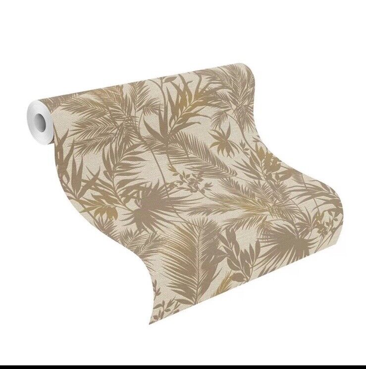Rasch Kalahari Palm Leaves Brown Wallpaper 704136 - Exotic Tropical Jungle..