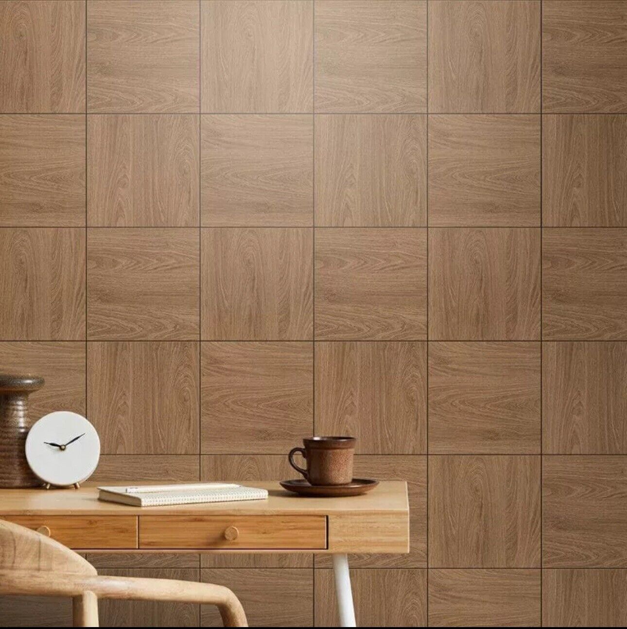 Rasch Brown Wood Panel  Realistic Block Wood Grain Effect Smooth Wallpaper 282084