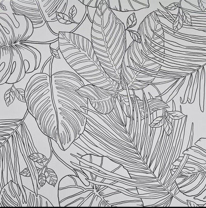 Rasch Canopy Leaves Wallpaper 283173 – Grey &amp; Black Tropical Jungle Floral Design, 10m Roll