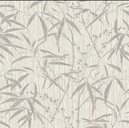 Rasch Bamboo Manila Wallpaper 284873 – White &amp; Grey Tropical Leaf Jungle Design, 10m Roll