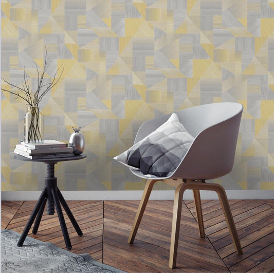 Holden Laronda Geometric Yellow Wallpaper 65751 Clearance