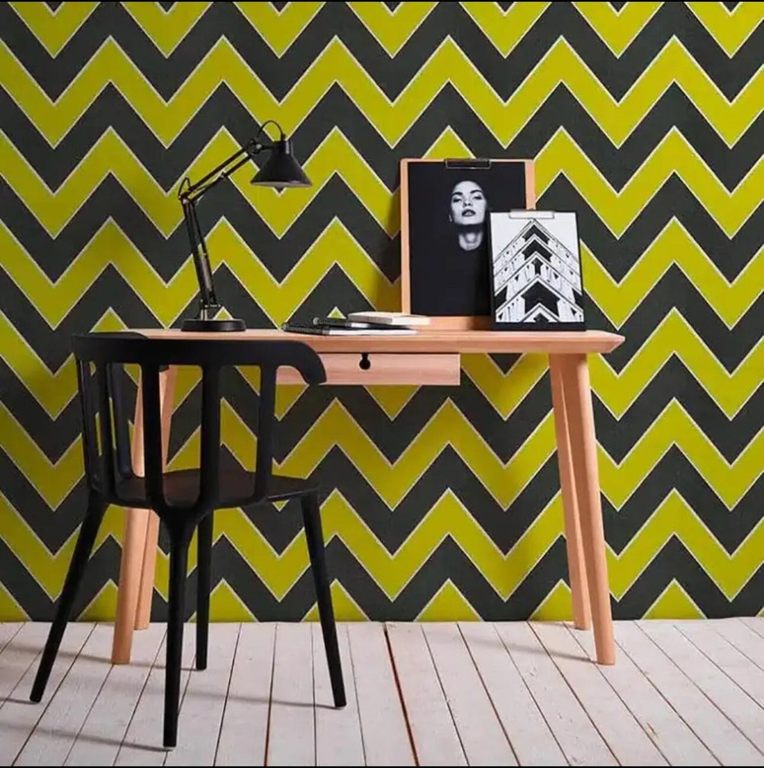 AS Creation Metropolis Zig Zag Lime Green Black Wallpaper Paste The Wall Vinyl