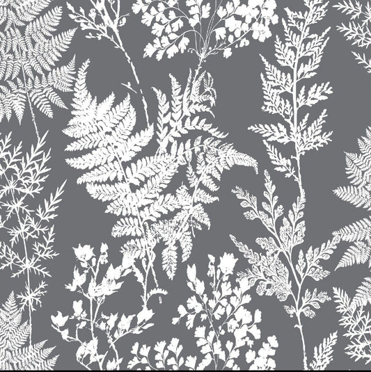 Graham & Brown White & Grey Leaves Wallpaper – Elegant Floral Design | 103298