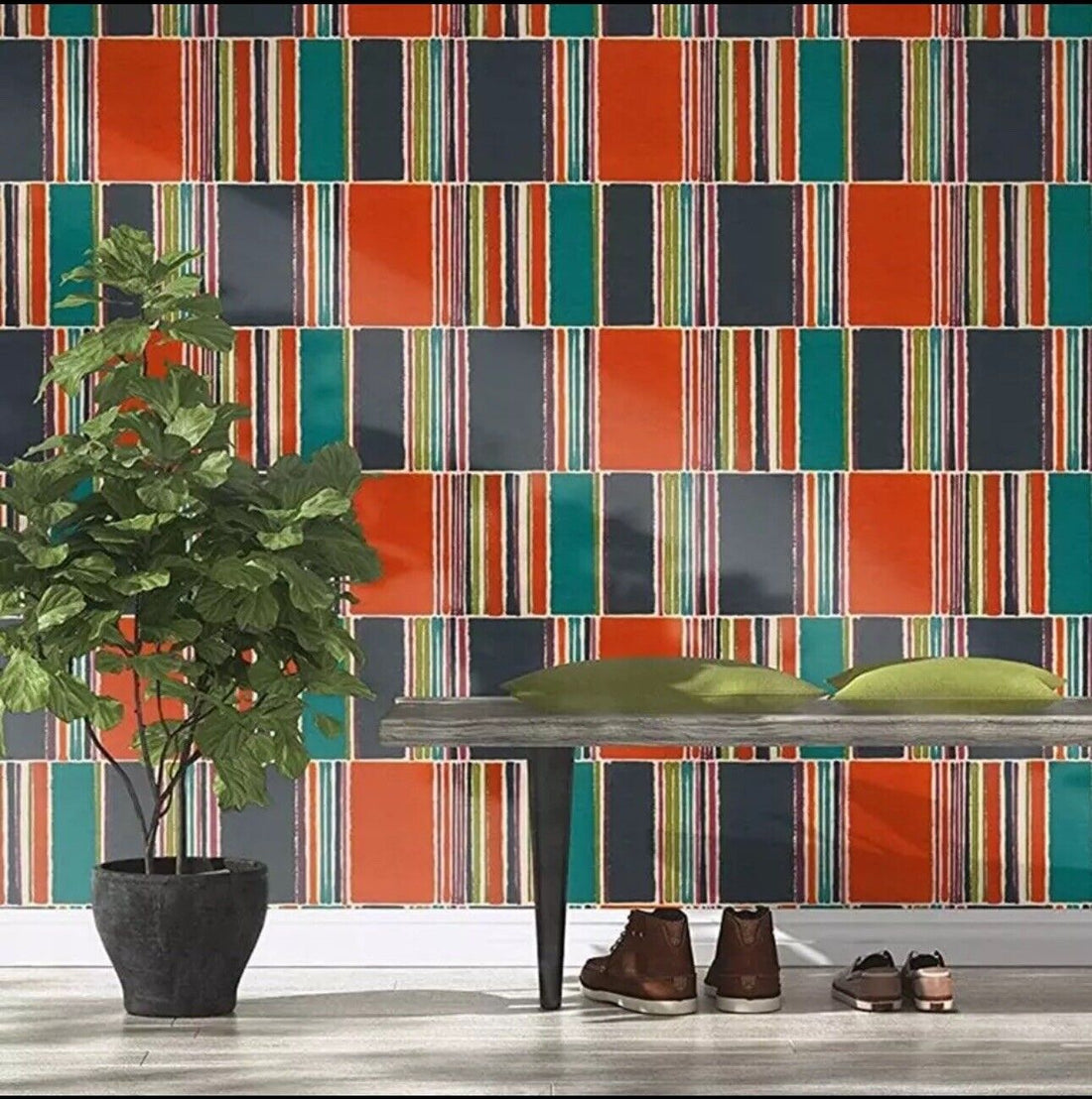 Rasch Colour Blocks Wallpaper 484458 – Bright Multicolour Geometric Design, Contemporary Vinyl Roll