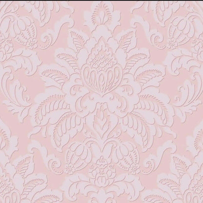 Arthouse Glistening Blush Wallpaper 903700 – Pink Damask Glitter Embossed Vinyl, 10m Roll