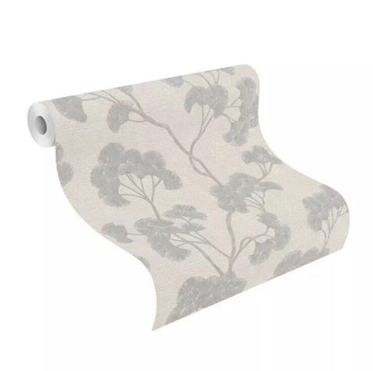 Rasch Elegant Homes Gingko Wallpaper – Textured Grey Botanical Leaf | 316025