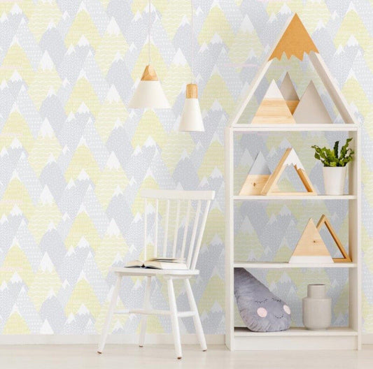 Over the Rainbow Mountains Wallpaper Bedroom Lines Dots   91050