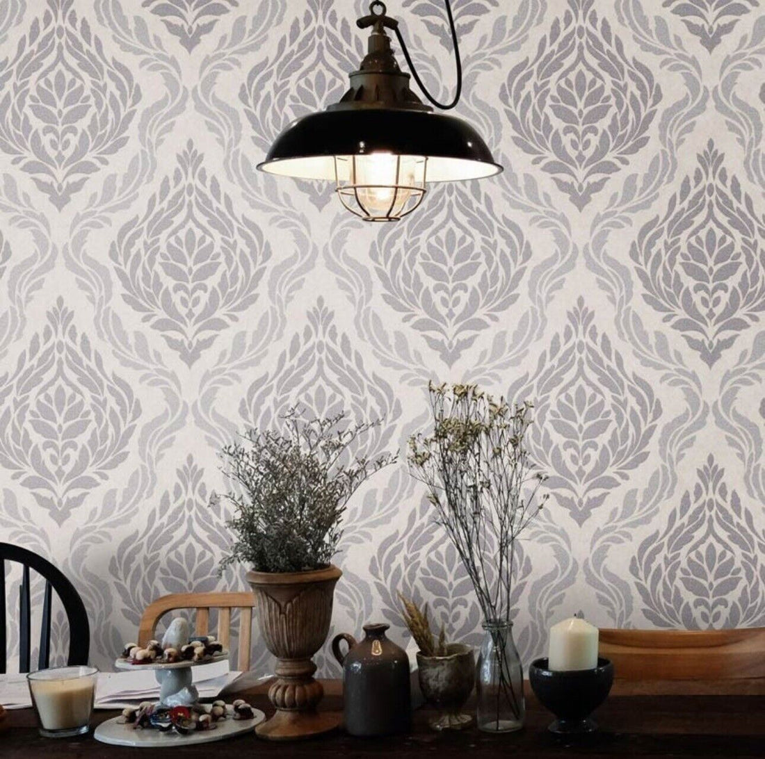 Erismann Carat Damask Champagne Texture Glitter LuxurySparkle 10060-02 Wallpaper