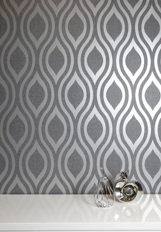 Peel & Stick Wallpaper Gunmetal Silver Paste Free, Upcycle by Arthouse 300216.
