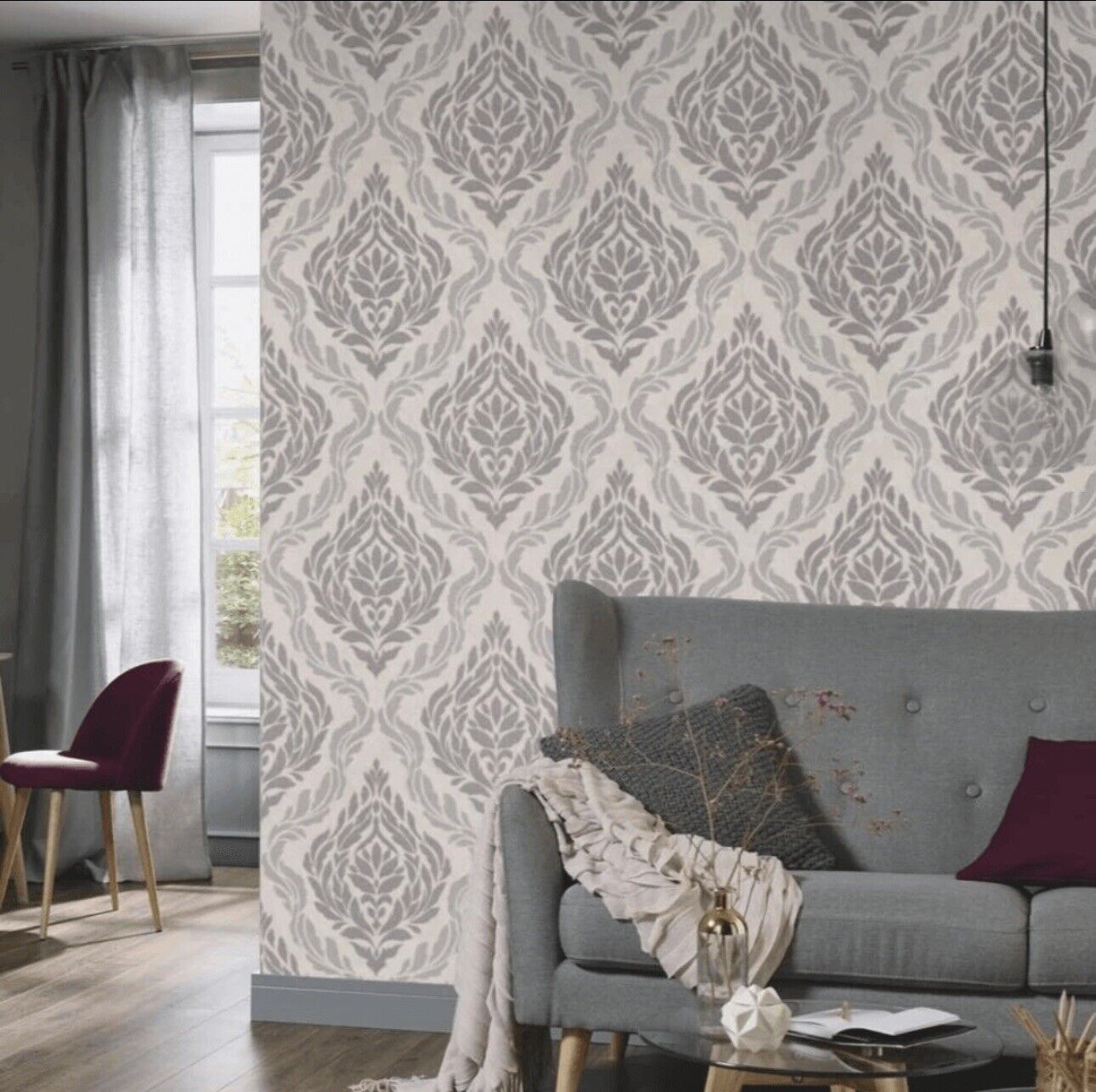 Erismann Carat Damask Champagne Texture Glitter LuxurySparkle 10060-02 Wallpaper