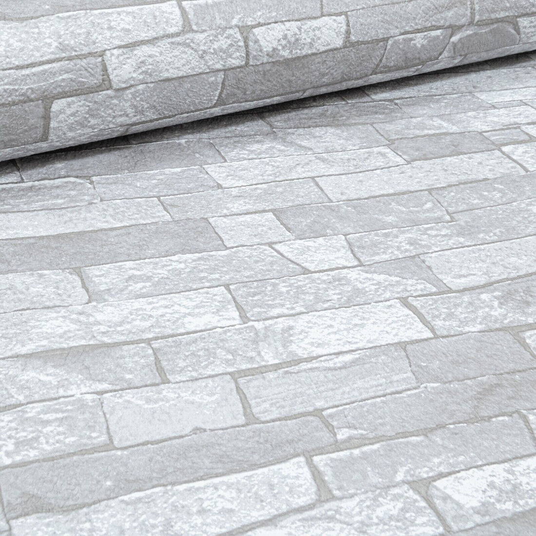 Rustic Brick 3D Effect White Light Medium Grey Textured Feature Wallpaper 05546-20