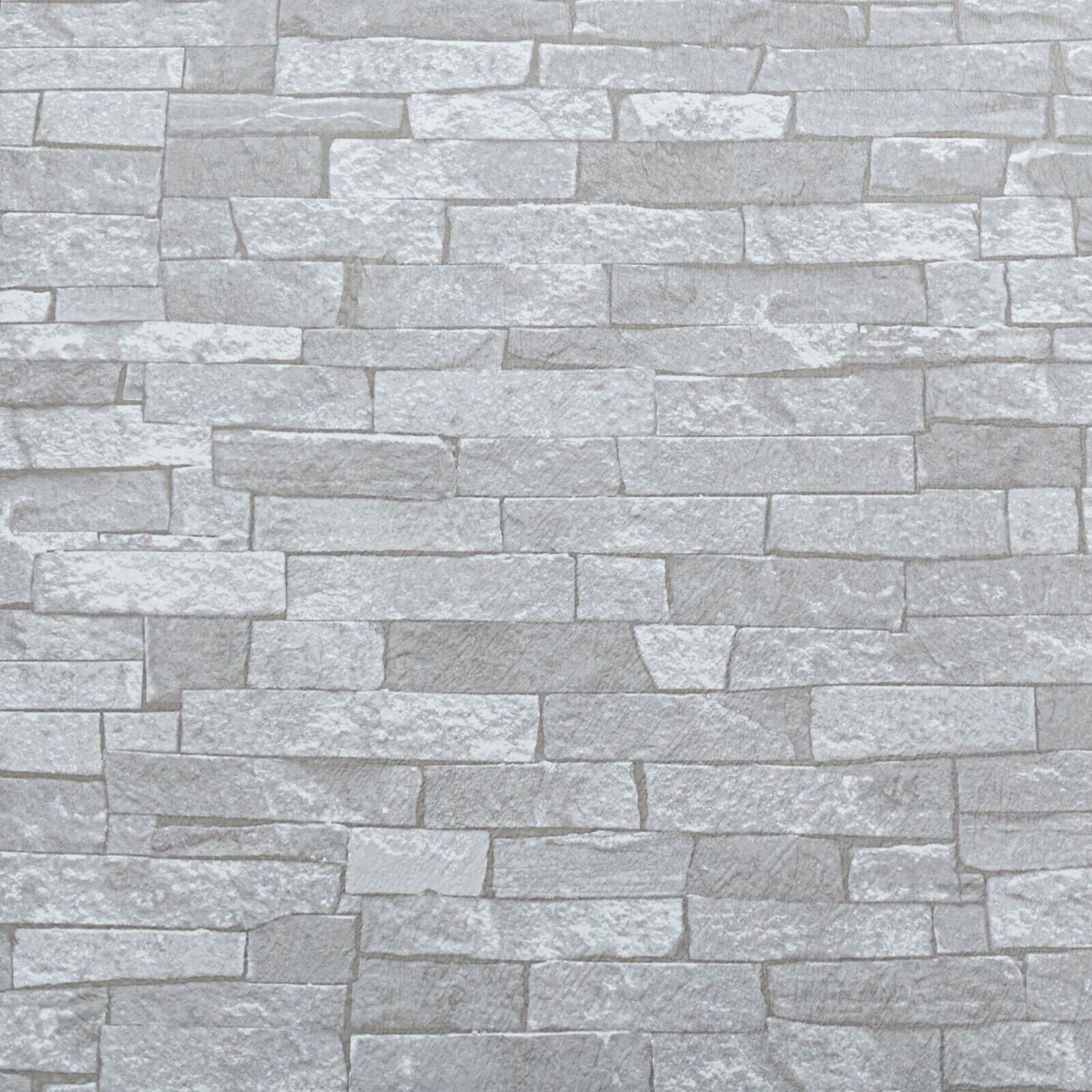 Rustic Brick 3D Effect White Light Medium Grey Textured Feature Wallpaper 05546-20