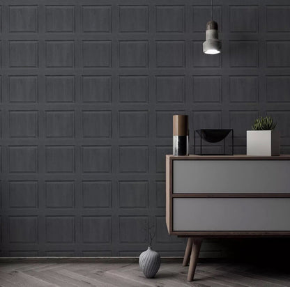 Artistick Washed Panel Charcoal Peel And stick Wallpaper  300226 (Half price)