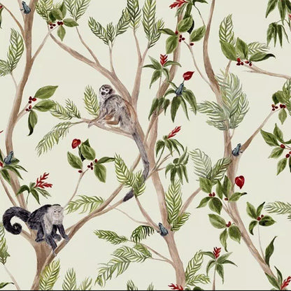 Arthouse Tropical Monkey Wallpaper Frogs Floral Tree Nature Jungle 925006