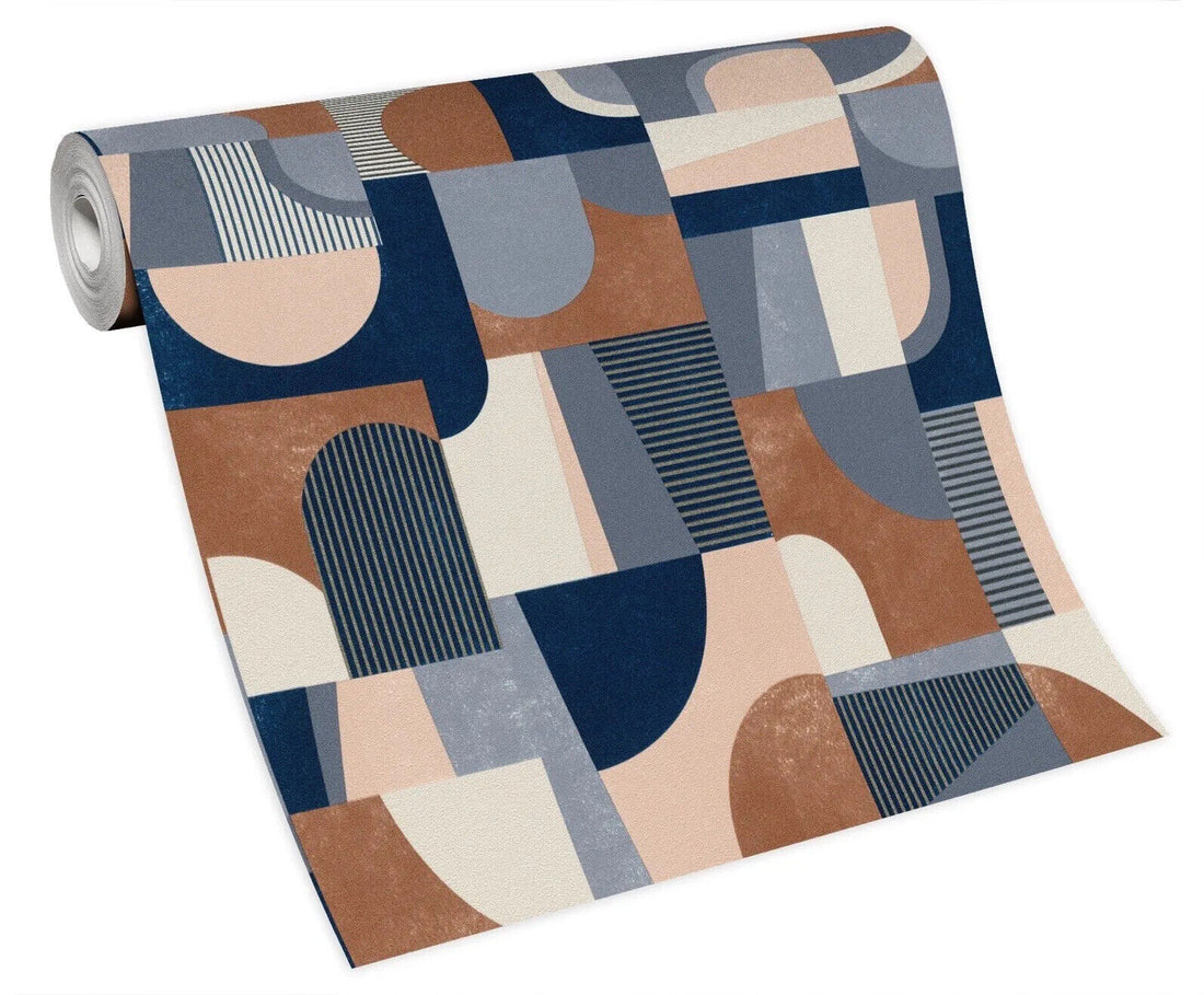 Erismann Geometric Abstract Copper Textured Wallpaper – Modern Graphic Design (1026408)
