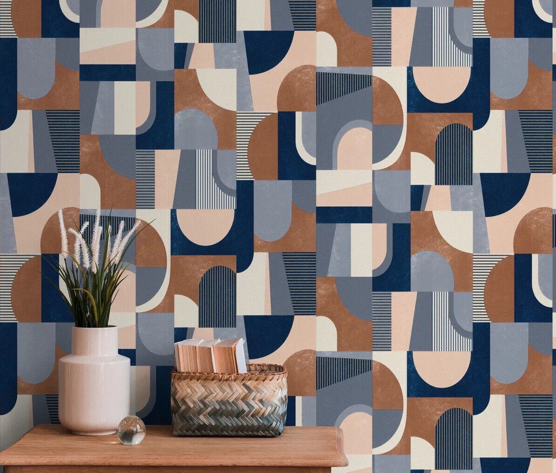 Erismann Geometric Abstract Copper Textured Wallpaper – Modern Graphic Design (1026408)